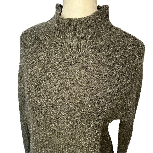 American Eagle Gray Knit Mock Neck Oversized Small Sweater - Picture 2 of 6